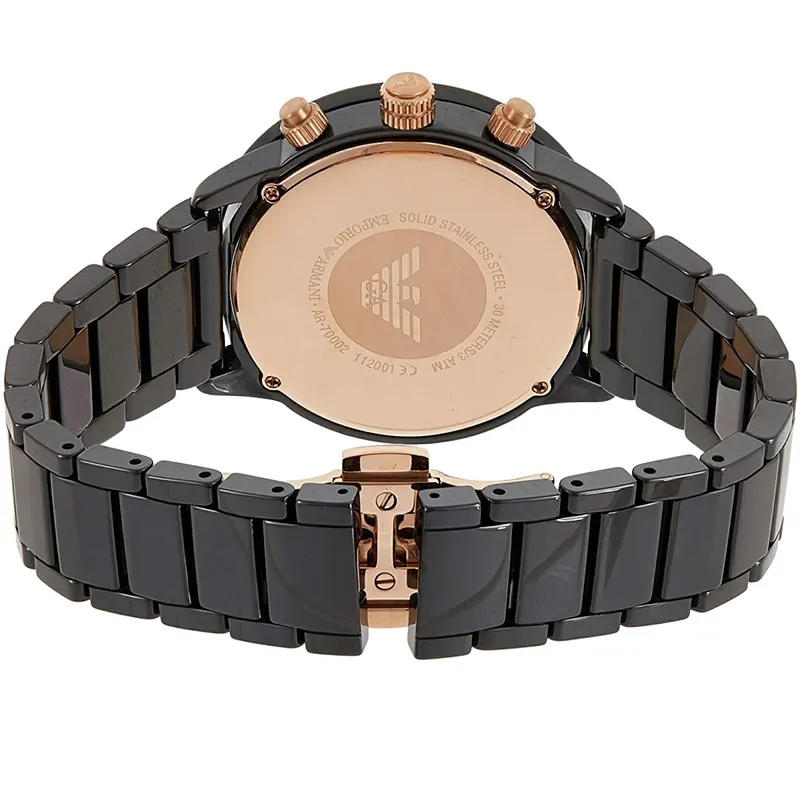 Emporio Armani Men's Chronograph Black Dial Watch- AR70002